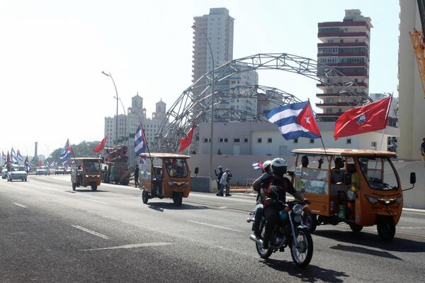 Manifestación contra el bloqueo de EEUU a Cuba en La Habana - Sputnik Mundo