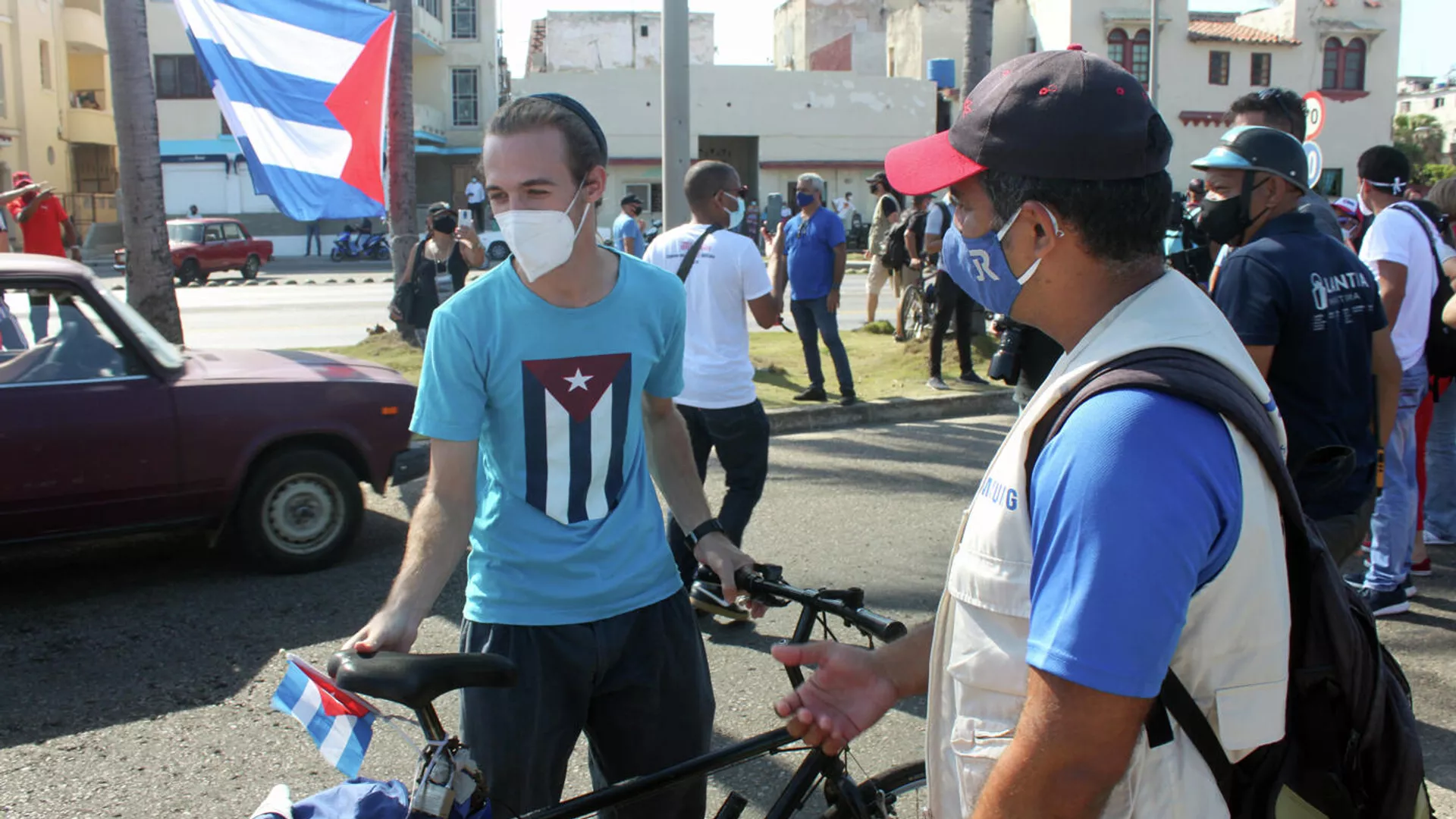 Manifestación contra el bloqueo de EEUU a Cuba en La Habana Manifestación contra el bloqueo de EEUU a Cuba en La Habana - Sputnik Mundo, 1920, 20.05.2021