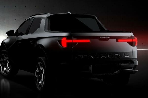 La vista lateral trasera del novedoso Santa Cruz de Hyundai - Sputnik Mundo