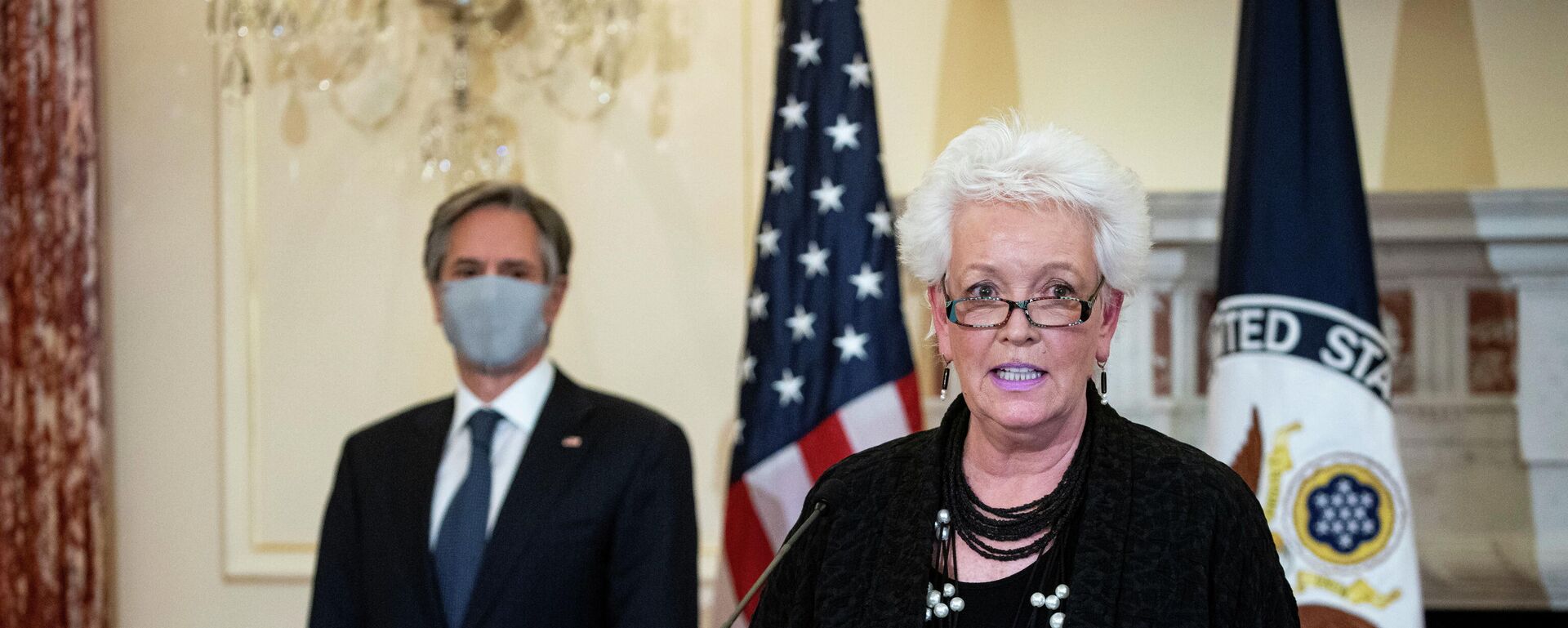 El secretario de Estado de Estados Unidos (canciller), Antony Blinken, y la ministra de Relaciones Exteriores de Panamá, Erika Mouynes - Sputnik Mundo, 1920, 06.04.2021