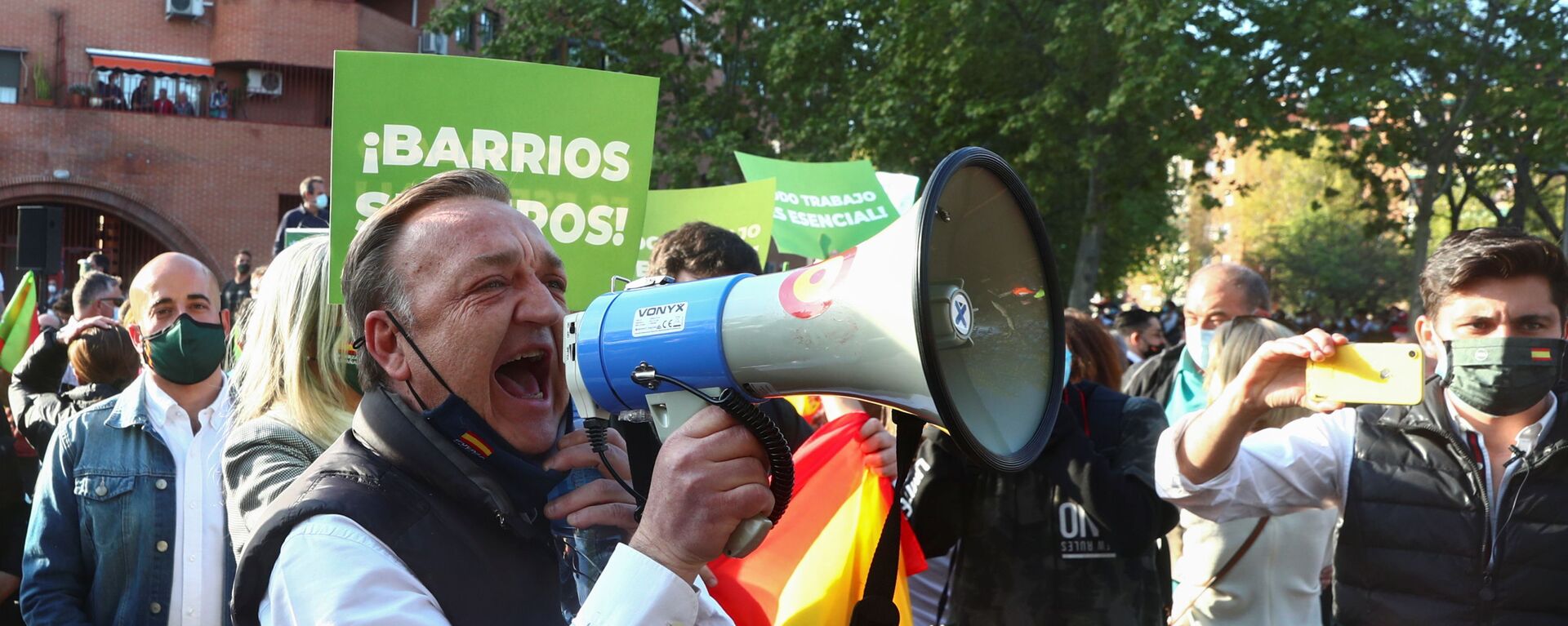 Una manfestación del partido Vox en Vallecas, Madrid - Sputnik Mundo, 1920, 08.04.2021