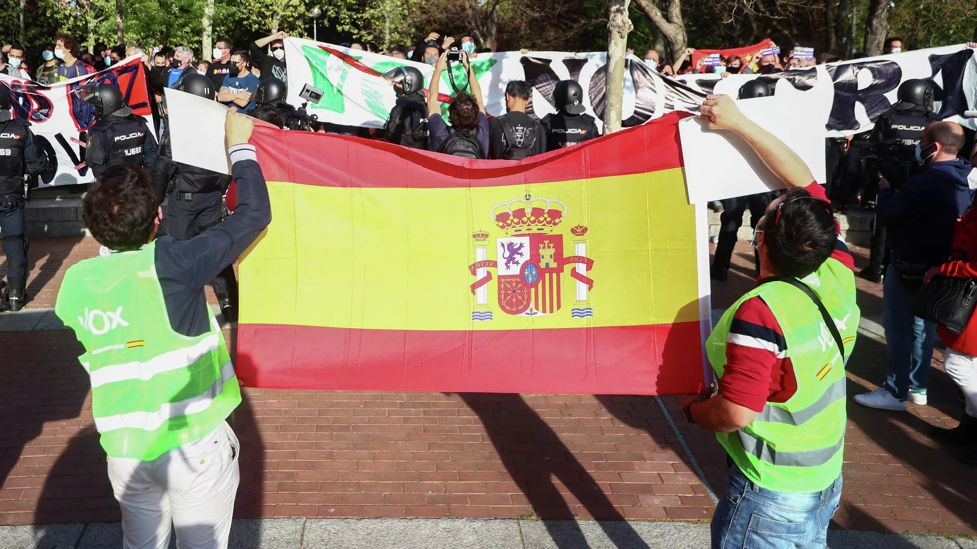 Partidarios del partido VOX en Madrid, España