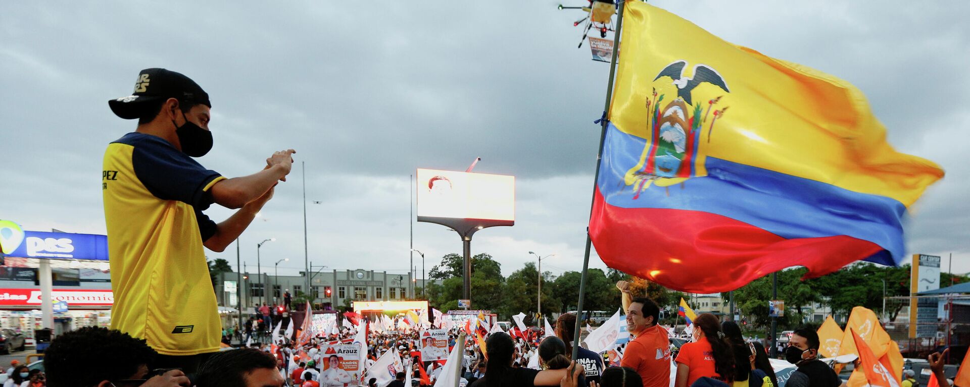 Candidato presidencial Andrés Arauz en un acto de campaña en Guayaquil - Sputnik Mundo, 1920, 08.04.2021