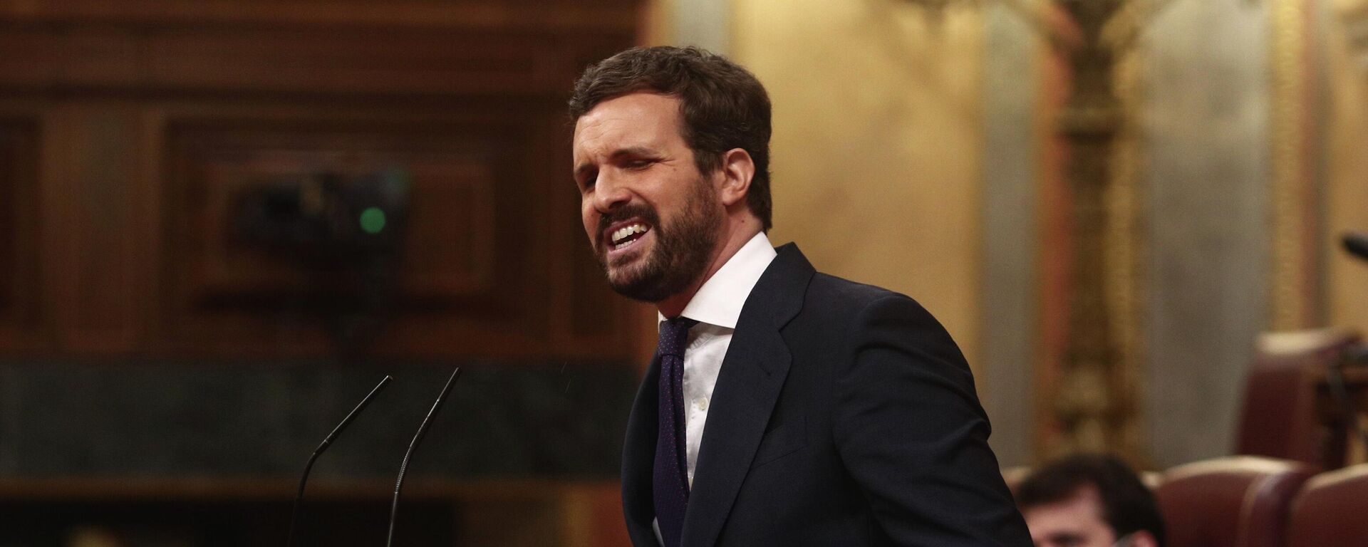 El líder del PP, Pablo Casado, en el Congreso de los Diputados. 14 de abril de 2021 - Sputnik Mundo, 1920, 21.06.2021