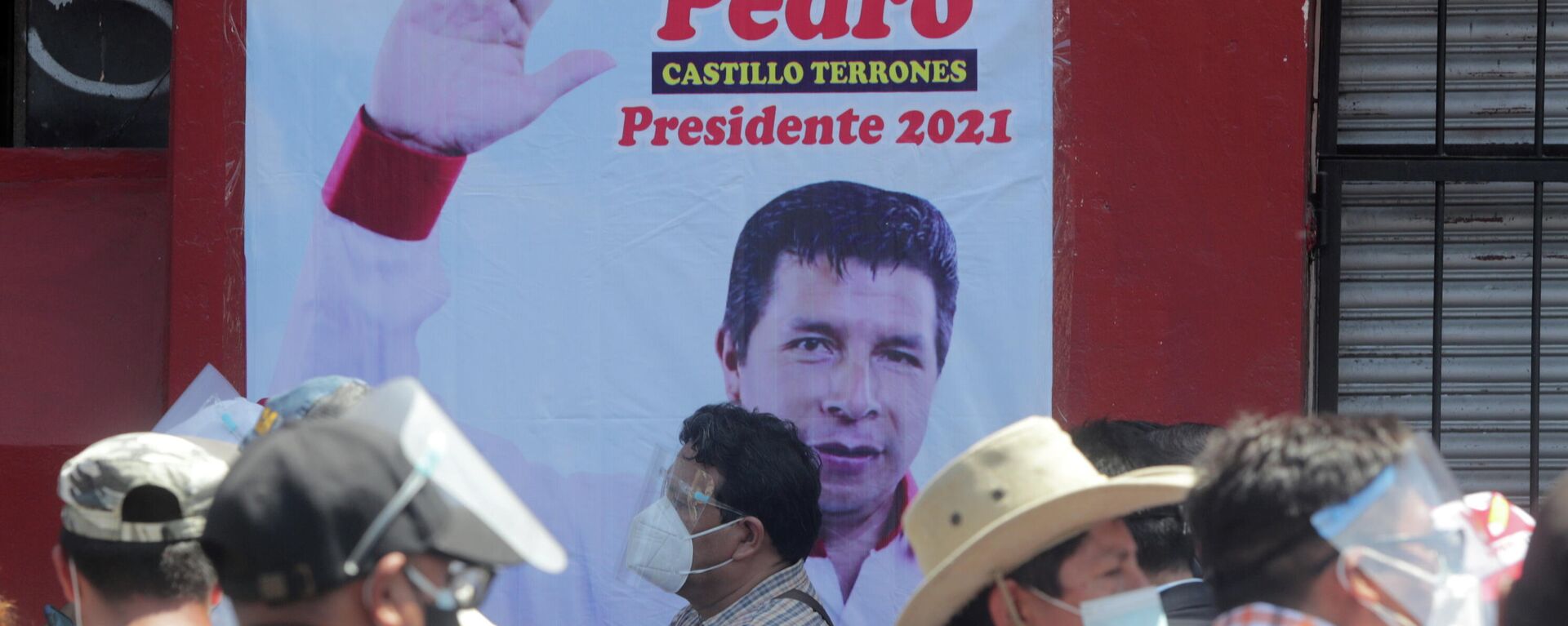 Pancarta de Pedro Castillo, candidato a la presidencia de Perú - Sputnik Mundo, 1920, 21.04.2021