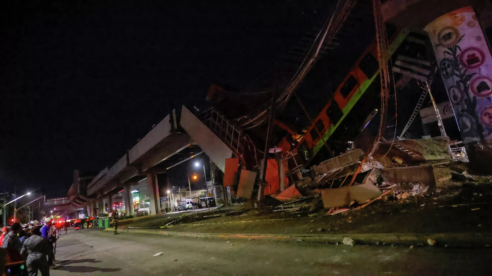 Así quedo el metro que se desplomó en la ciudad de México