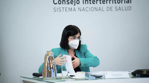 La ministra de Sanidad de España, Carolina Darias, durante la rueda de prensa del Consejo Interterritorial del Sistema Nacional de Salud - Sputnik Mundo