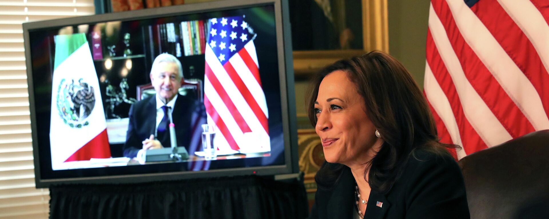 La reunión virtual entre Kamala Harris y Andrés Manuel López Obrador - Sputnik Mundo, 1920, 07.05.2021