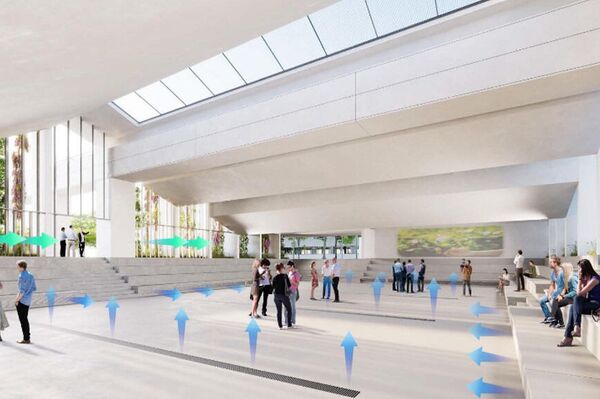 Zoco semisubterráneo (interior) con esquema de climatización - Sputnik Mundo