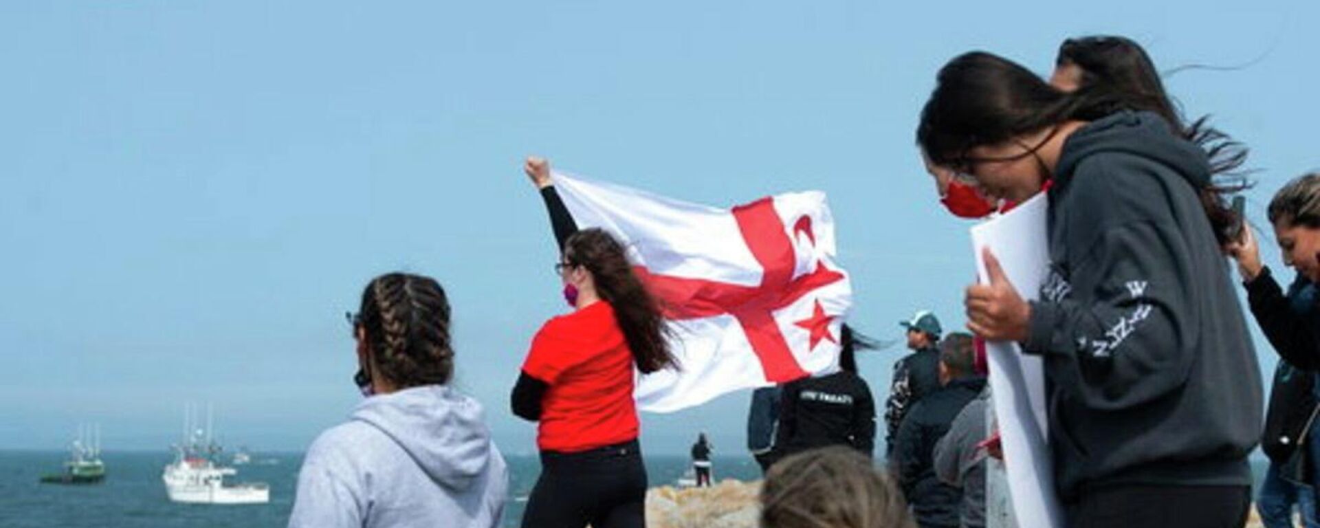 Representantes del pueblo micmac en protesta a favor de sus derechos de pesca en Canadá, el 17 de septiembre del 2020 - Sputnik Mundo, 1920, 16.05.2021