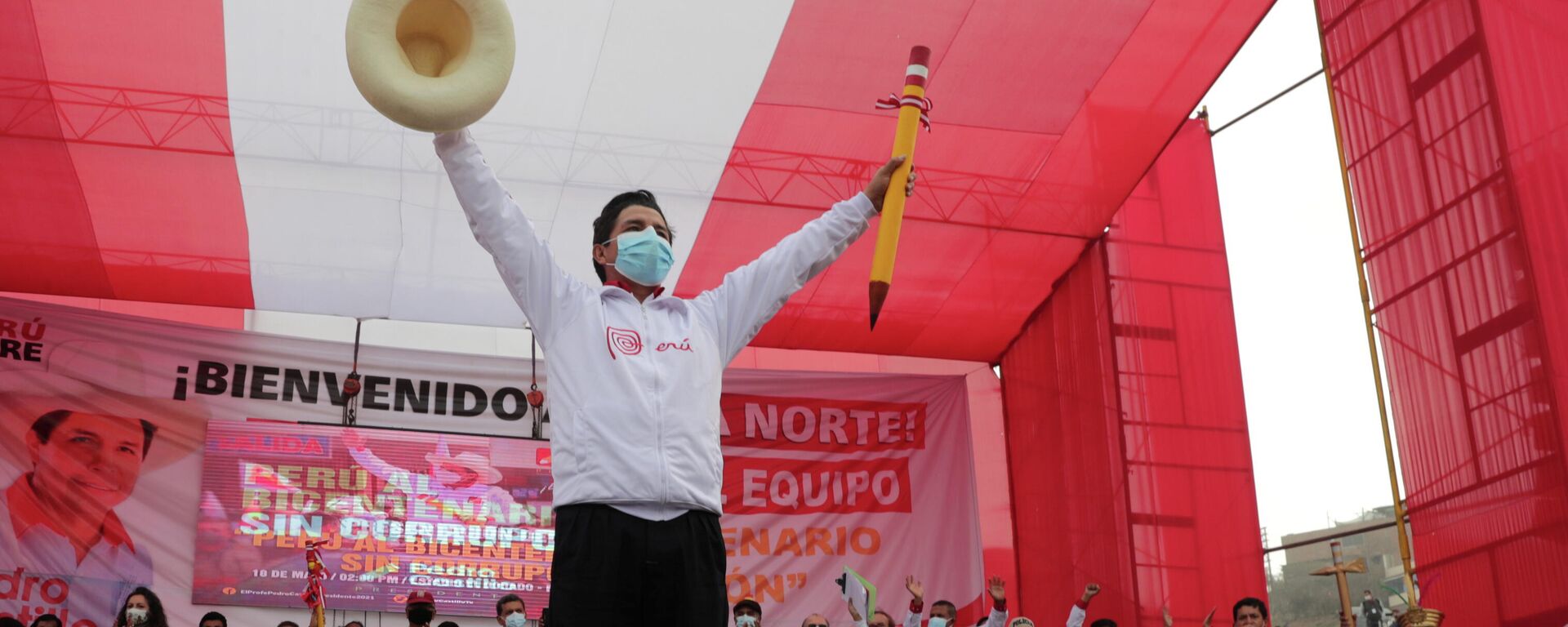 Pedro Castillo, candidato a la presidencia de Perú Pedro Castillo, candidato a la presidencia de Perú - Sputnik Mundo, 1920, 18.05.2021