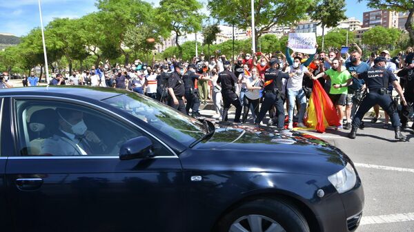 El presidente del Gobierno, Pedro Sánchez, a su llegada a Ceuta - Sputnik Mundo