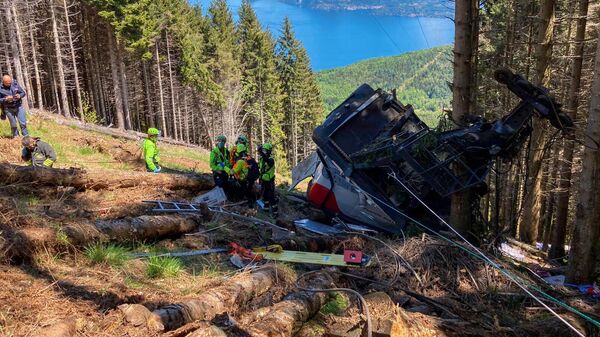 Accidente de un teleférico de Stresa-Mottarone (Italia), el 23 de mayo del 2021  - Sputnik Mundo