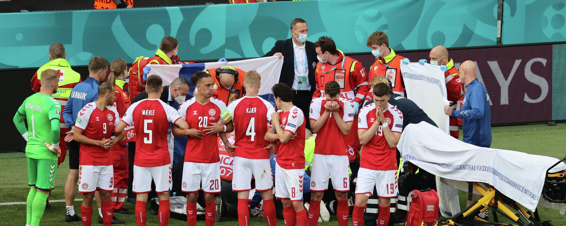 El partido entre Dinamarca y Finlandia Eurocopa 2020 - Sputnik Mundo, 1920, 12.06.2021