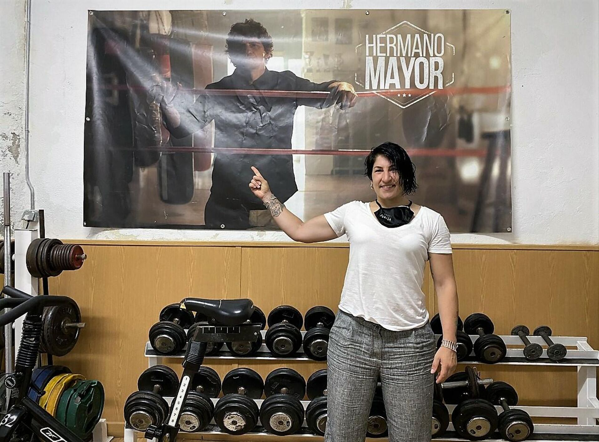 Miriam Gutiérrez, al terminar un entrenamiento en el gimnasio de Jero García de Madrid - Sputnik Mundo, 1920, 17.06.2021