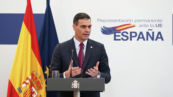 Pedro Sánchez en rueda de prensa desde Bruselas - Sputnik Mundo