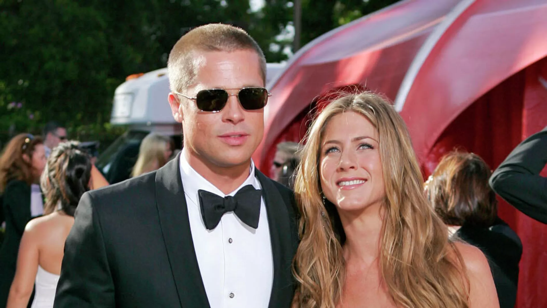 Los actores estadounidenses Brad Pitt y Jennifer Aniston en 2004
