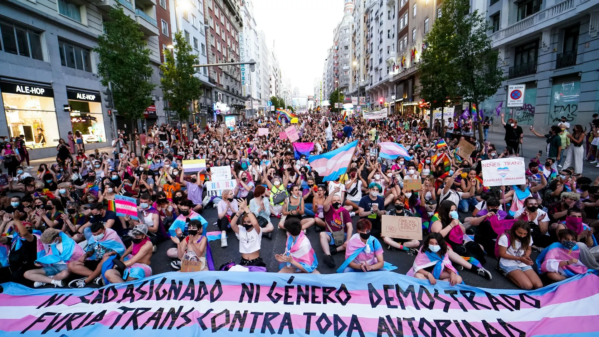 Sentada durante la manifestación de Orgullo Crítico en Madrid Sentada durante la manifestación de Orgullo Crítico en Madrid - Sputnik Mundo, 1920, 30.06.2021