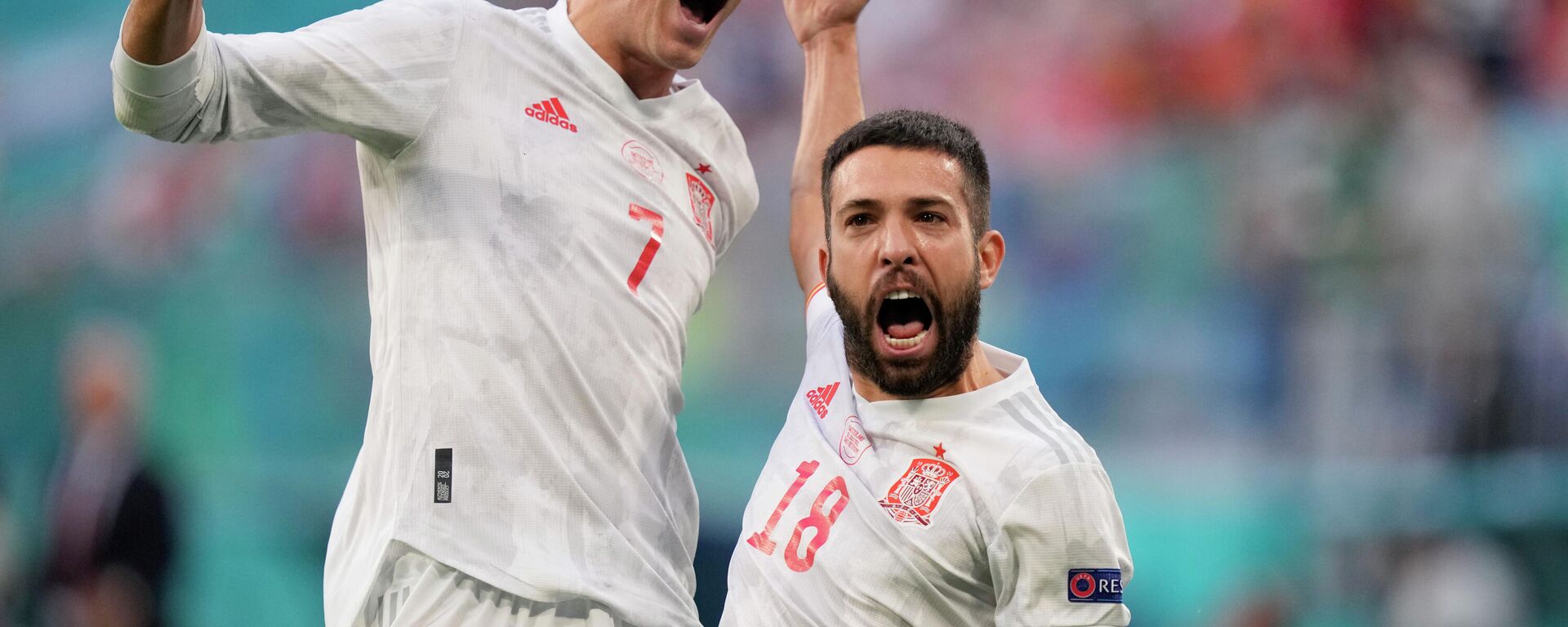 Selección de España celebra su gol ante Suiza durante la Eurocopa 2020 en San Peterburgo (Rusia), el 2 de julio del 2021 - Sputnik Mundo, 1920, 02.07.2021