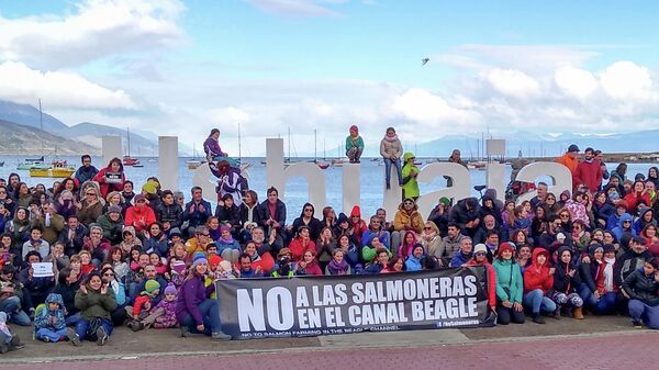 Protestas contra las salmoneras en el canal Beagle - Sputnik Mundo