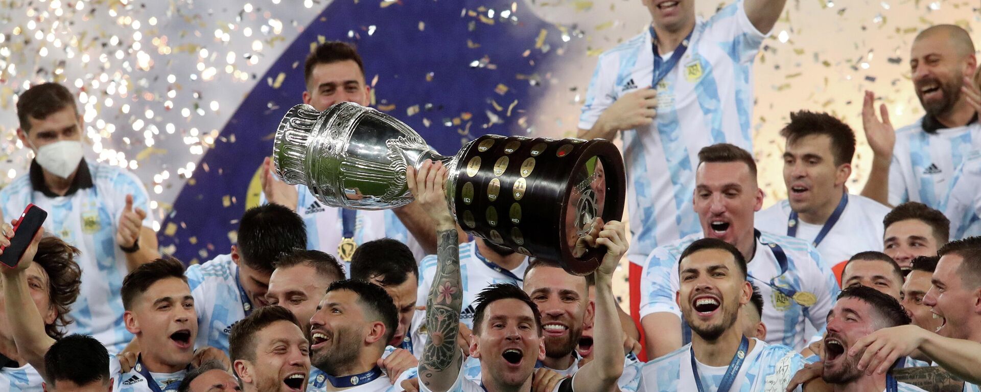 La selección argentina tras su victoria en la Copa América - Sputnik Mundo, 1920, 12.07.2021