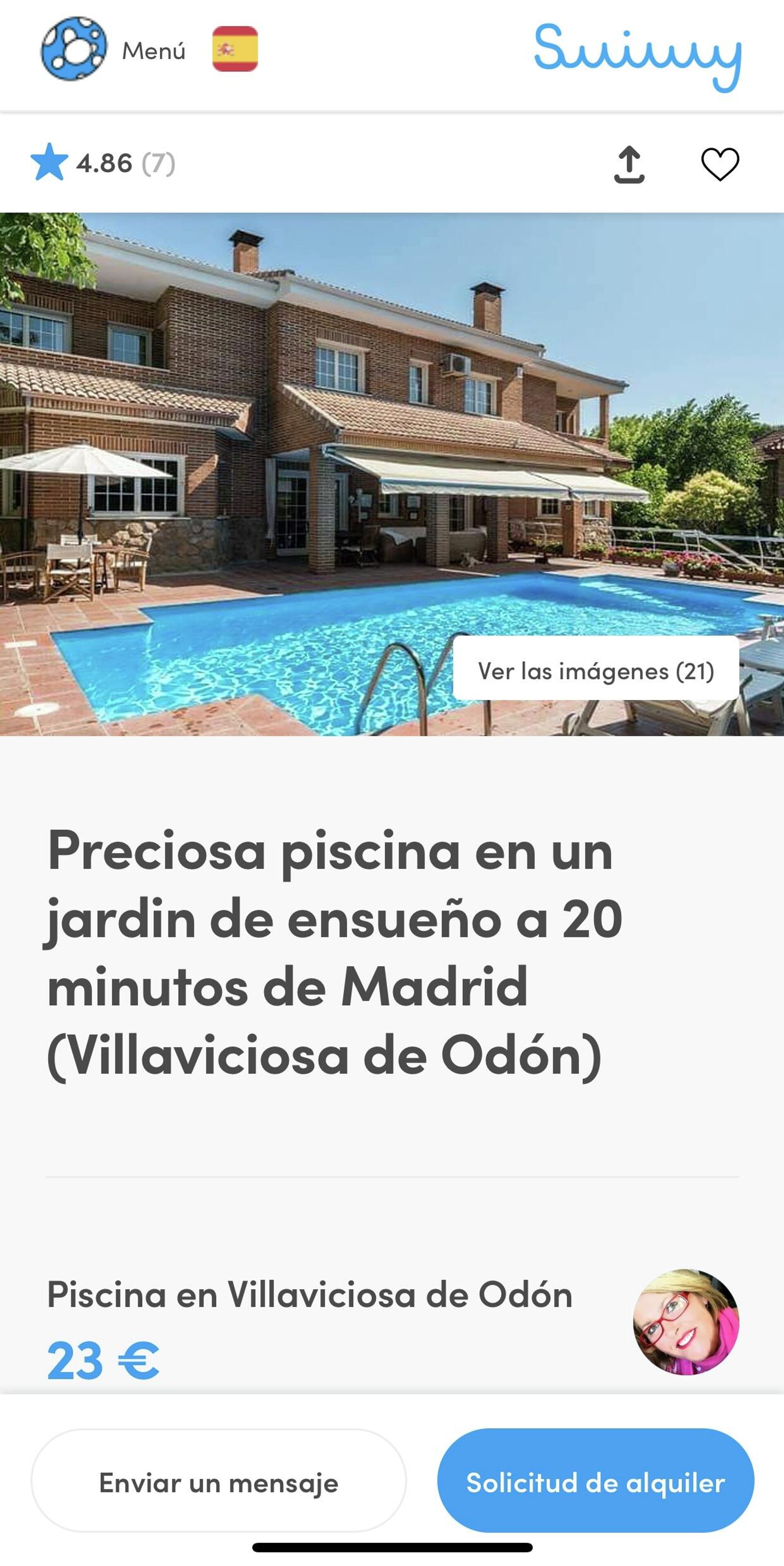 Piscina en alquiler por horas en una urbanización de lujo en Madrid en la plataforma Swimmy  - Sputnik Mundo, 1920, 16.07.2021