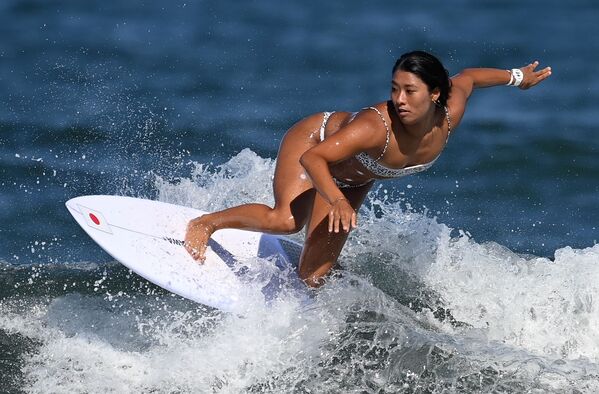 La atleta japonesa Mahina Maeda en una sesión de entrenamiento previa a los XXXII Juegos Olímpicos en Tokio, Japón. - Sputnik Mundo