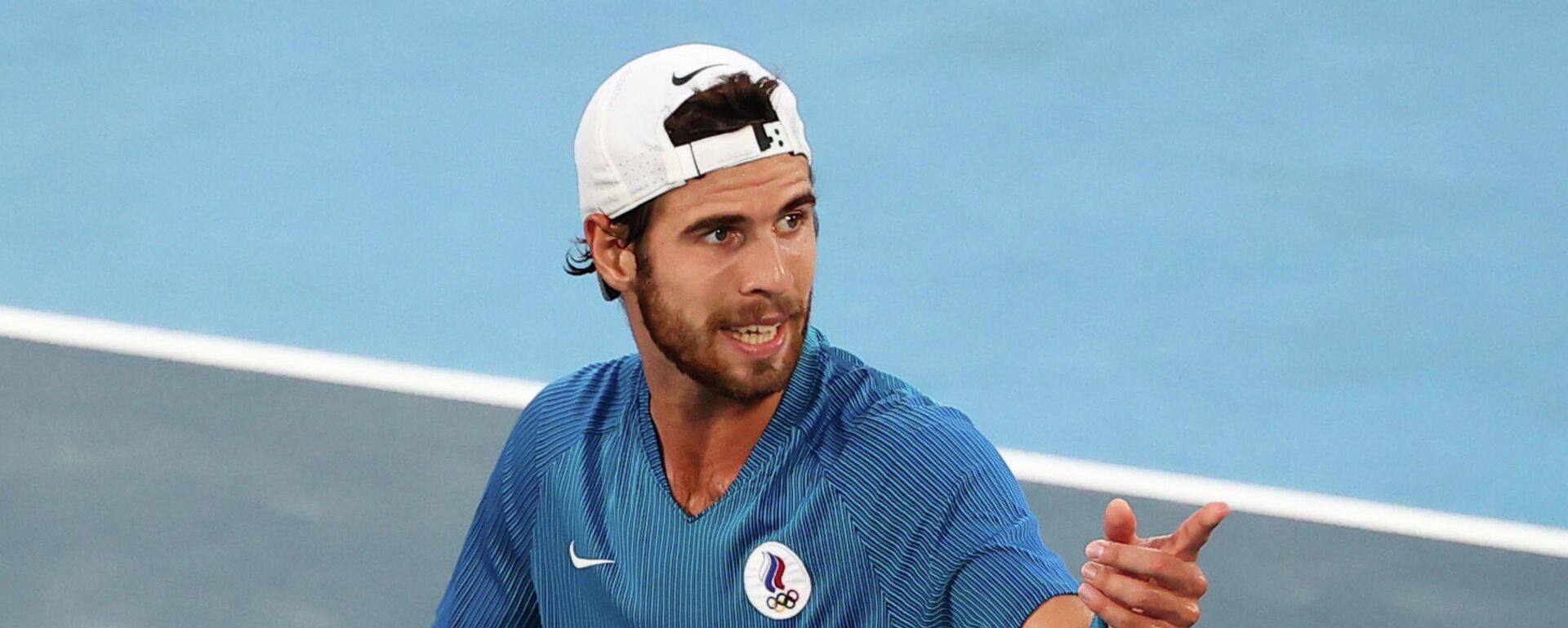 El tenista ruso Karen Khachanov durante su partido final contra el alemán Alexander Zverev, Tokio, el 1 de agosto de 2021 - Sputnik Mundo, 1920, 01.08.2021