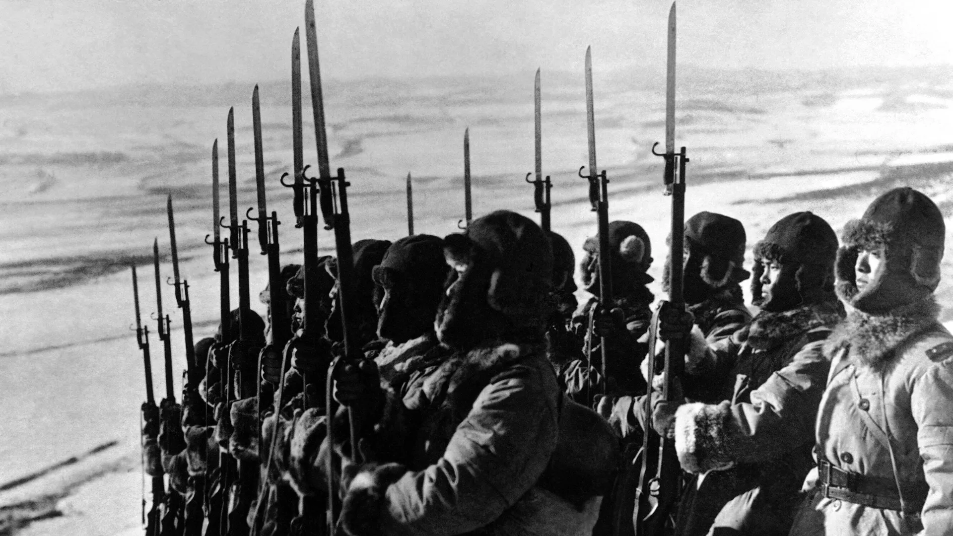 Soldados japoneses cerca de la frontera de la URSS, en Siberia