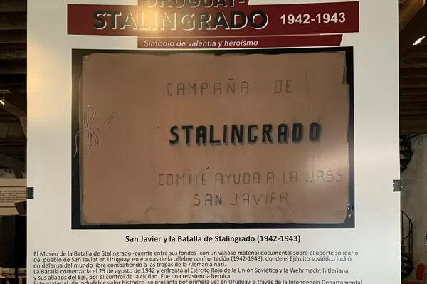 La exposición sobre el aporte solidario de la localidad uruguaya de San Javier a la lucha del Ejército soviético contra las tropas de la Alemania nazi en la batalla de Stalingrado La exposición sobre el aporte solidario de la localidad uruguaya de San Javier a la lucha del Ejército soviético contra las tropas de la Alemania nazi en la batalla de Stalingrado - Sputnik Mundo