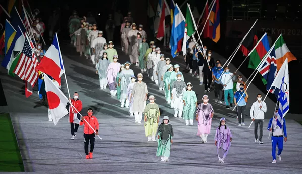 Los atletas se despidieron con un desfile durante la ceremonia de clausura. Los atletas se despidieron con un desfile durante la ceremonia de clausura. - Sputnik Mundo