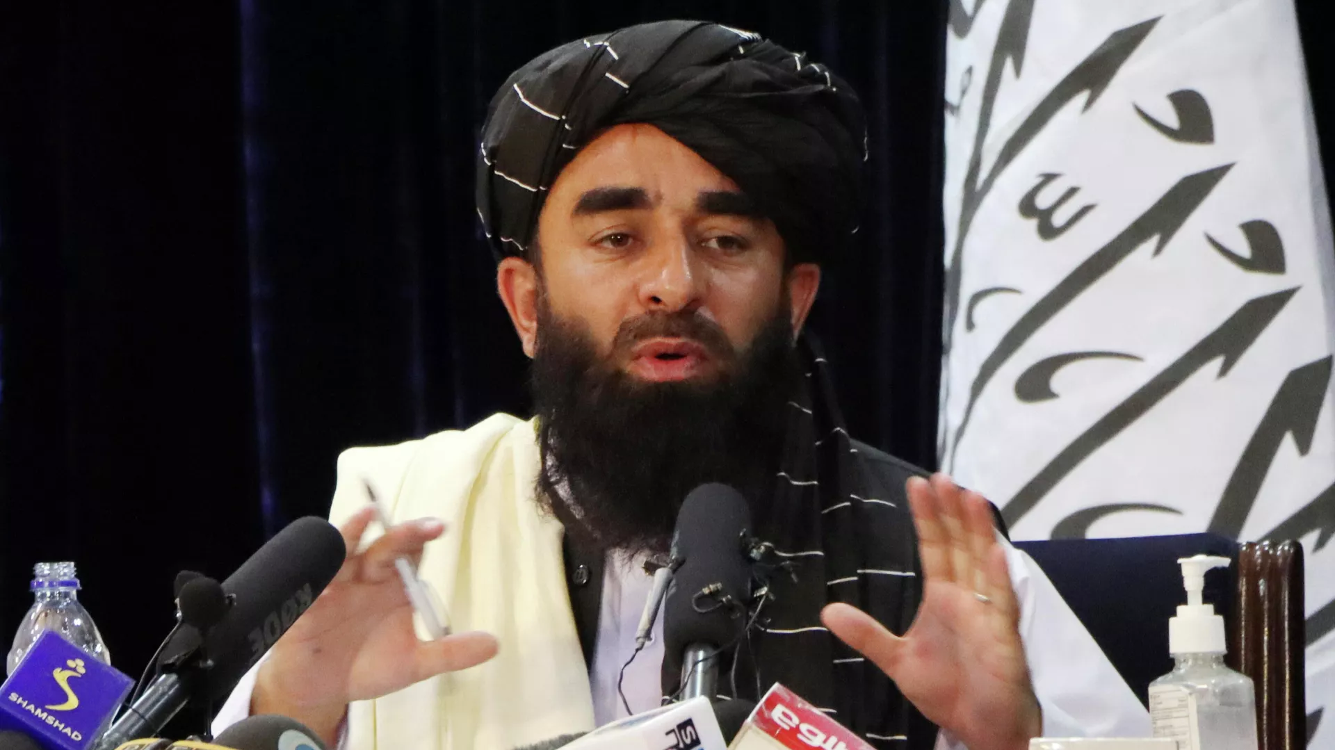 Zabihullah Mujahid, portavoz del movimiento radical talibán (proscrito en Rusia)