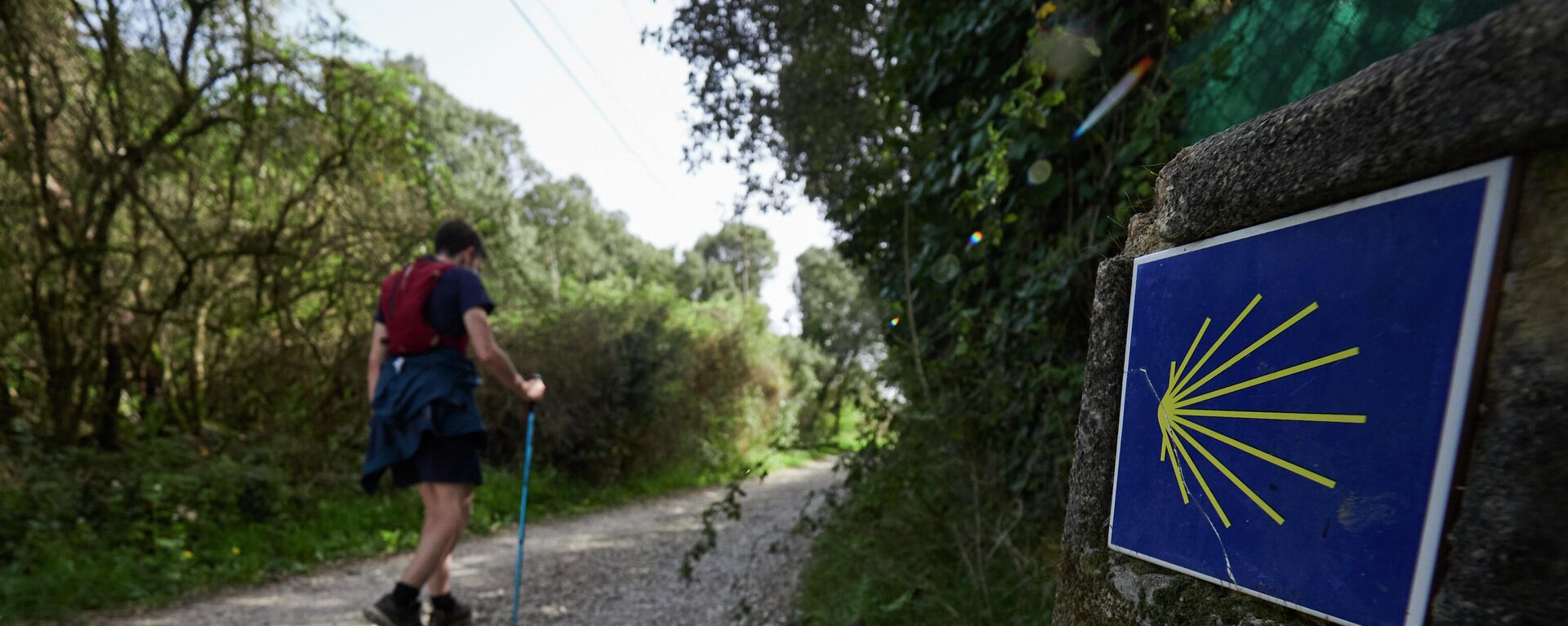 El vecino de Pamplona Rafa Ramirez realiza el Camino de Santiago a su paso por la Comunidad Foral de Navarra, España, a 1 de abril de 2021 - Sputnik Mundo, 1920, 26.08.2021