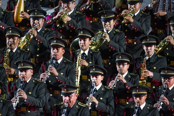 La banda militar del Ministerio de Defensa de México se presenta en la ceremonia de apertura del festival Torre Spásskaya en Moscú. La banda militar del Ministerio de Defensa de México se presenta en la ceremonia de apertura del festival Torre Spásskaya en Moscú. - Sputnik Mundo