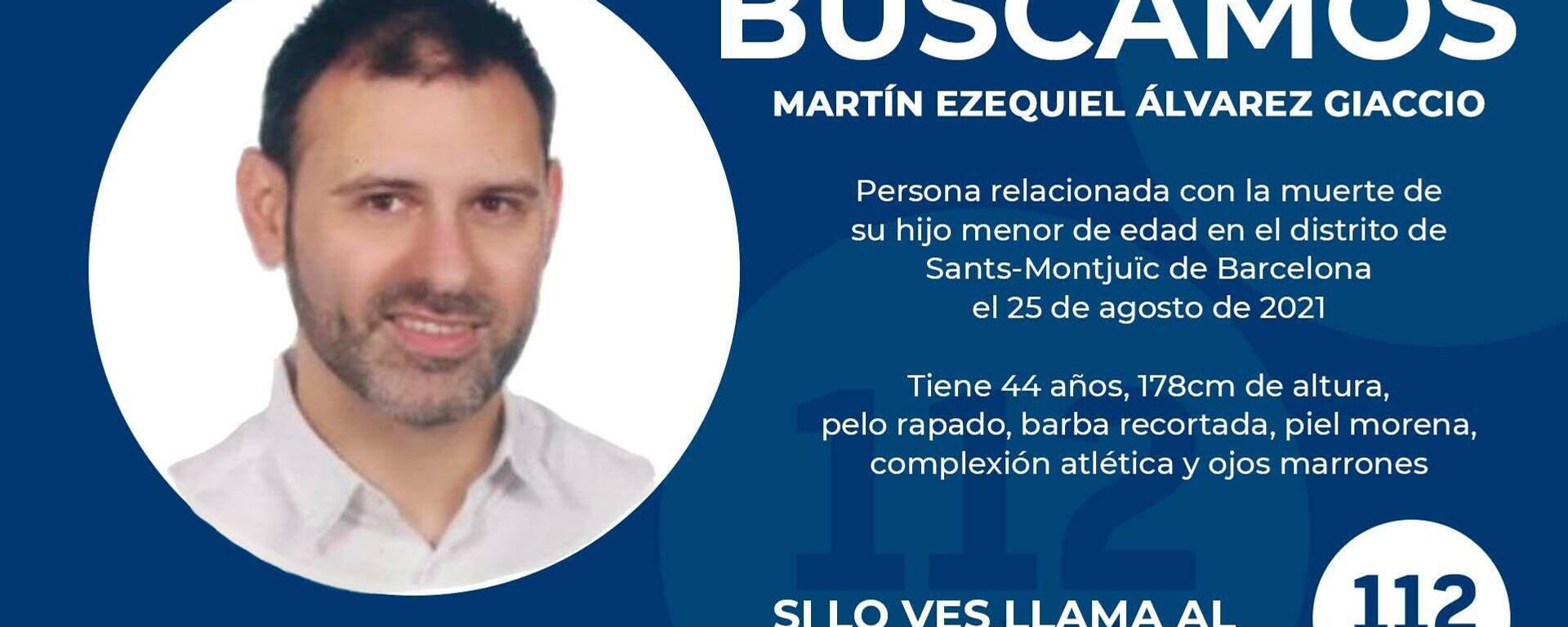 Ficha de búsqueda de Martín Ezequiel Álvarez, presunto asesino de su hijo en Barcelona - Sputnik Mundo, 1920, 31.08.2021
