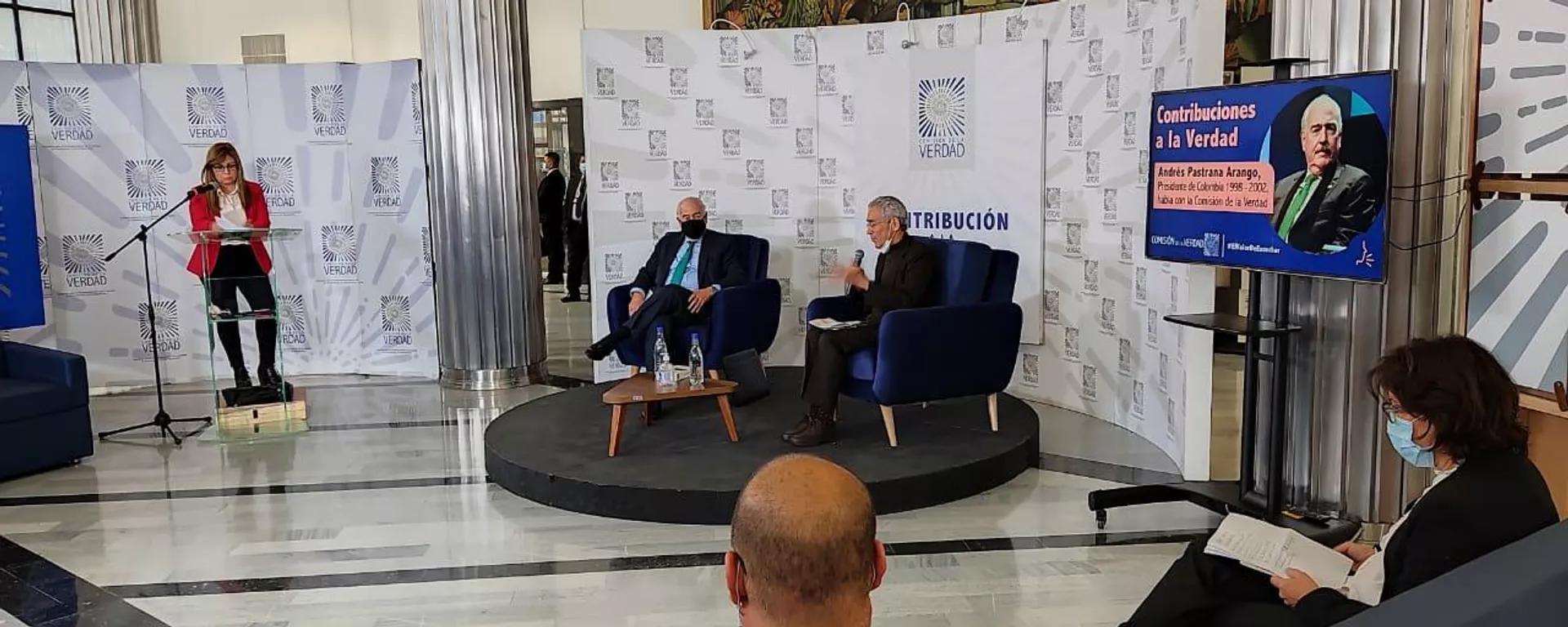 El expresidente colombiano Andrés Pastrana (1998 - 2002) compareció este martes ante la Comisión de la Verdad, institución creada por el acuerdo de paz entre el gobierno y la guerrilla FARC. Pastrana es el quinto exmandatario que da su versión del conflicto armado ante la Comisión. El expresidente colombiano Andrés Pastrana (1998 - 2002) compareció este martes ante la Comisión de la Verdad, institución creada por el acuerdo de paz entre el gobierno y la guerrilla FARC. Pastrana es el quinto exmandatario que da su versión del conflicto armado ante la Comisión. - Sputnik Mundo, 1920, 01.09.2021