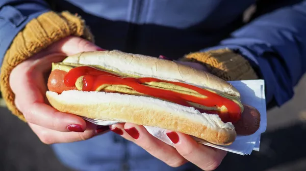 Un perro caliente con kétchup (imagen referencial) - Sputnik Mundo