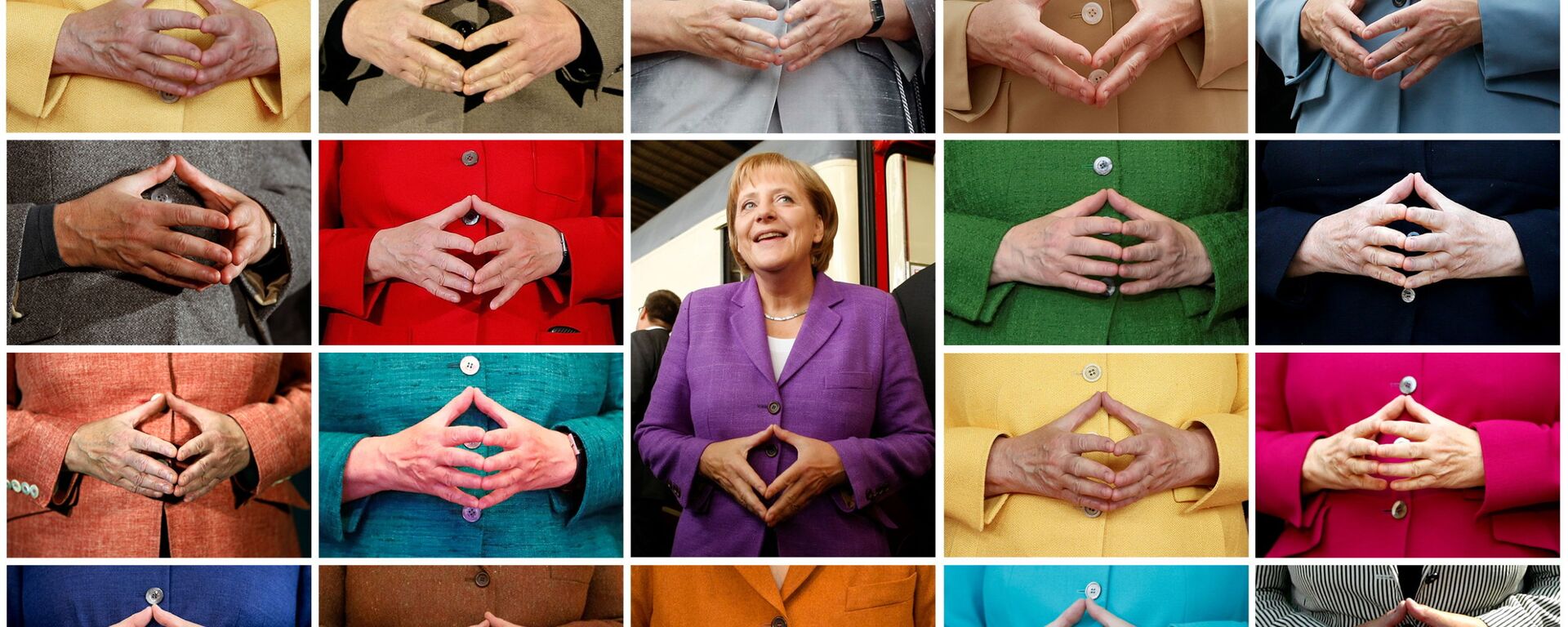 Комбинированный снимок знаменитого жеста рук Ангелы Меркель  - Sputnik Mundo, 1920, 22.09.2021
