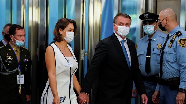 Jair Bolsonaro, presidente de Brasil llega a la Asamblea General de la ONU - Sputnik Mundo