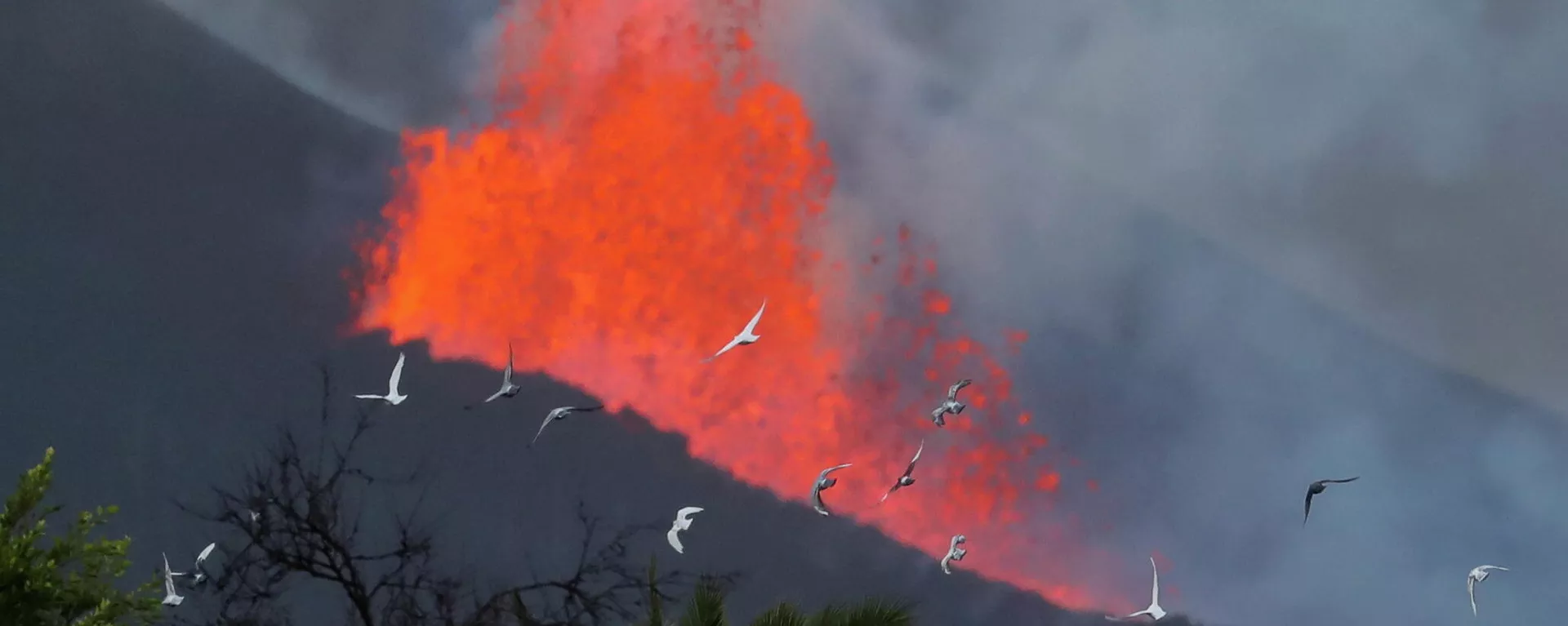 La lava sale expulsada del volcán de Cumbre Vieja (La Palma) La lava sale expulsada del volcán de Cumbre Vieja (La Palma) - Sputnik Mundo, 1920, 11.10.2021