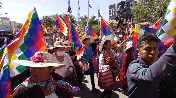 Marcha en defensa de la wiphala en Bolivia - Sputnik Mundo