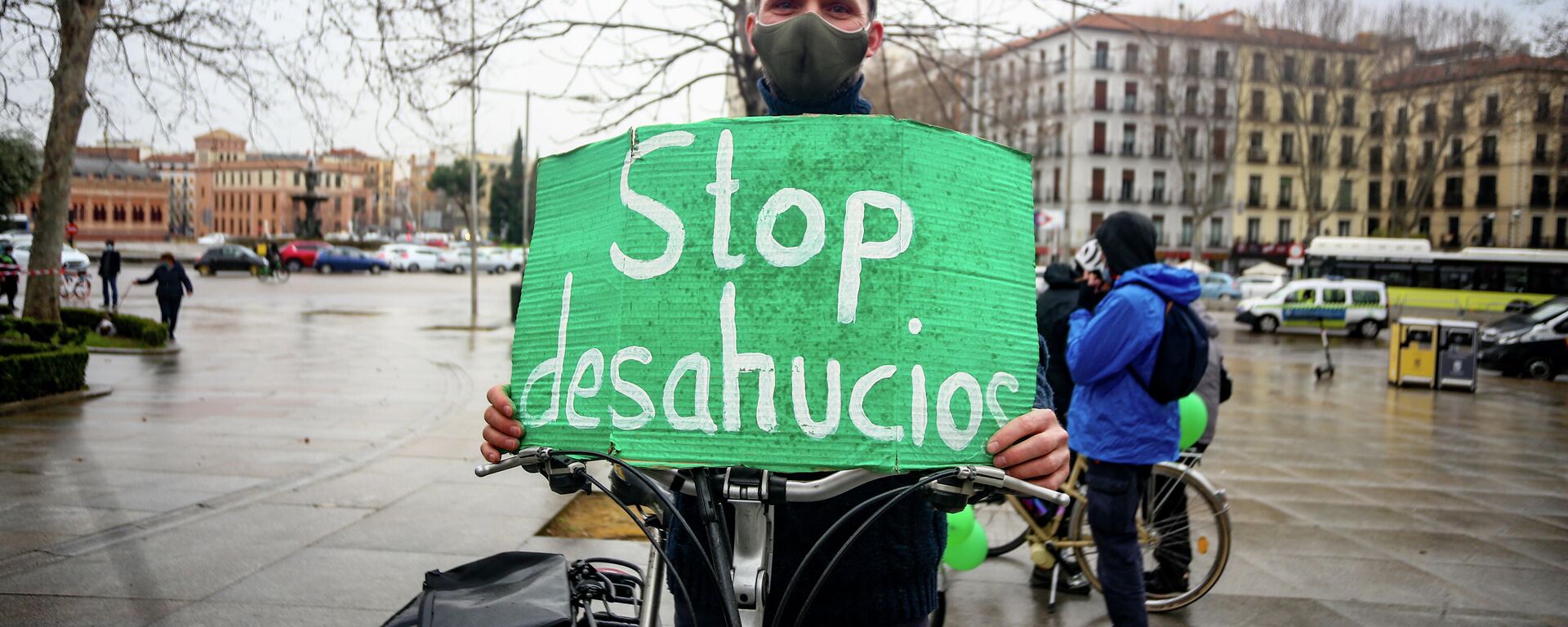 Manifestación en Madrid (España) por el derecho a la vivienda en febrero de 2021 - Sputnik Mundo, 1920, 16.10.2021