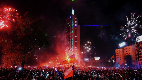 Celebración de año nuevo, el 1° de enero de 2020 en la Plaza de la Dignidad. Celebración de año nuevo, el 1° de enero de 2020 en la Plaza de la Dignidad. - Sputnik Mundo