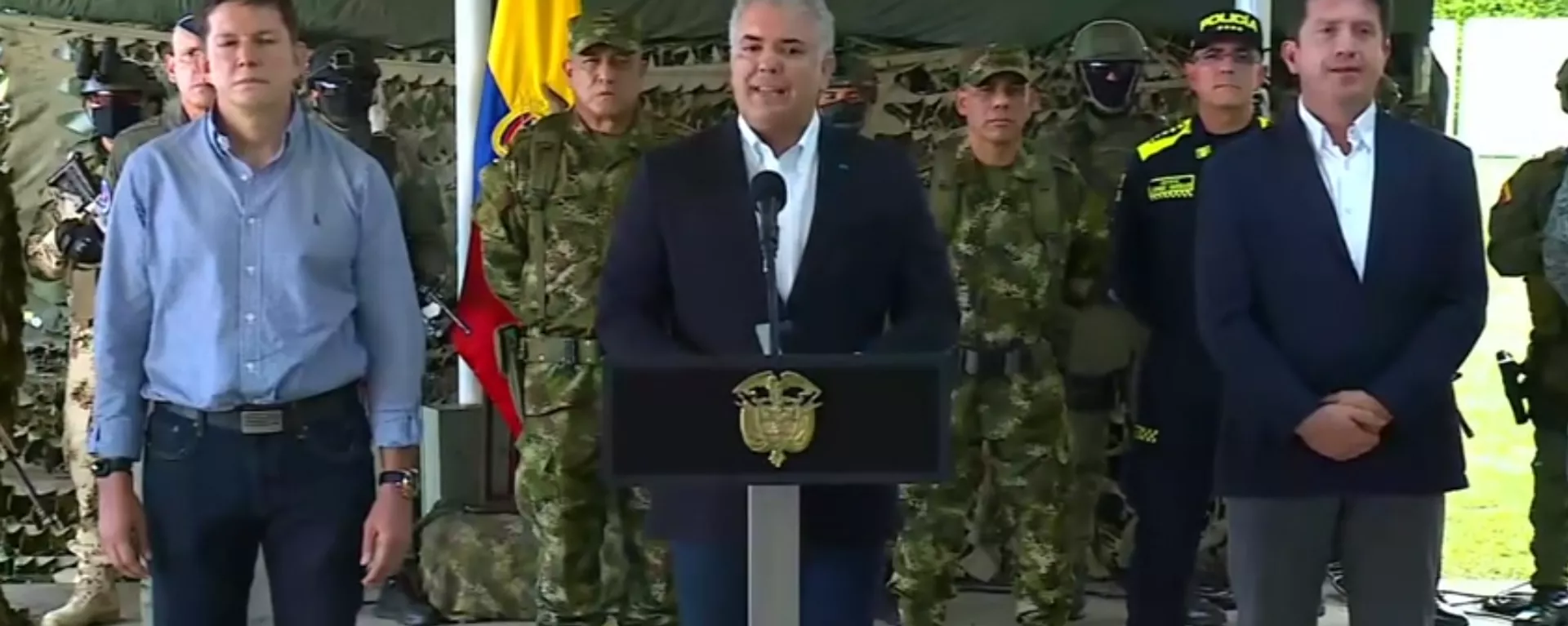 Iván Duque, presidente de Colombia, ofrece declaración por la captura de 'Otoniel', el narco más buscado de Colombia, el 23 de octubre del 2021 Iván Duque, presidente de Colombia, ofrece declaración por la captura de 'Otoniel', el narco más buscado de Colombia, el 23 de octubre del 2021 - Sputnik Mundo, 1920, 24.10.2021