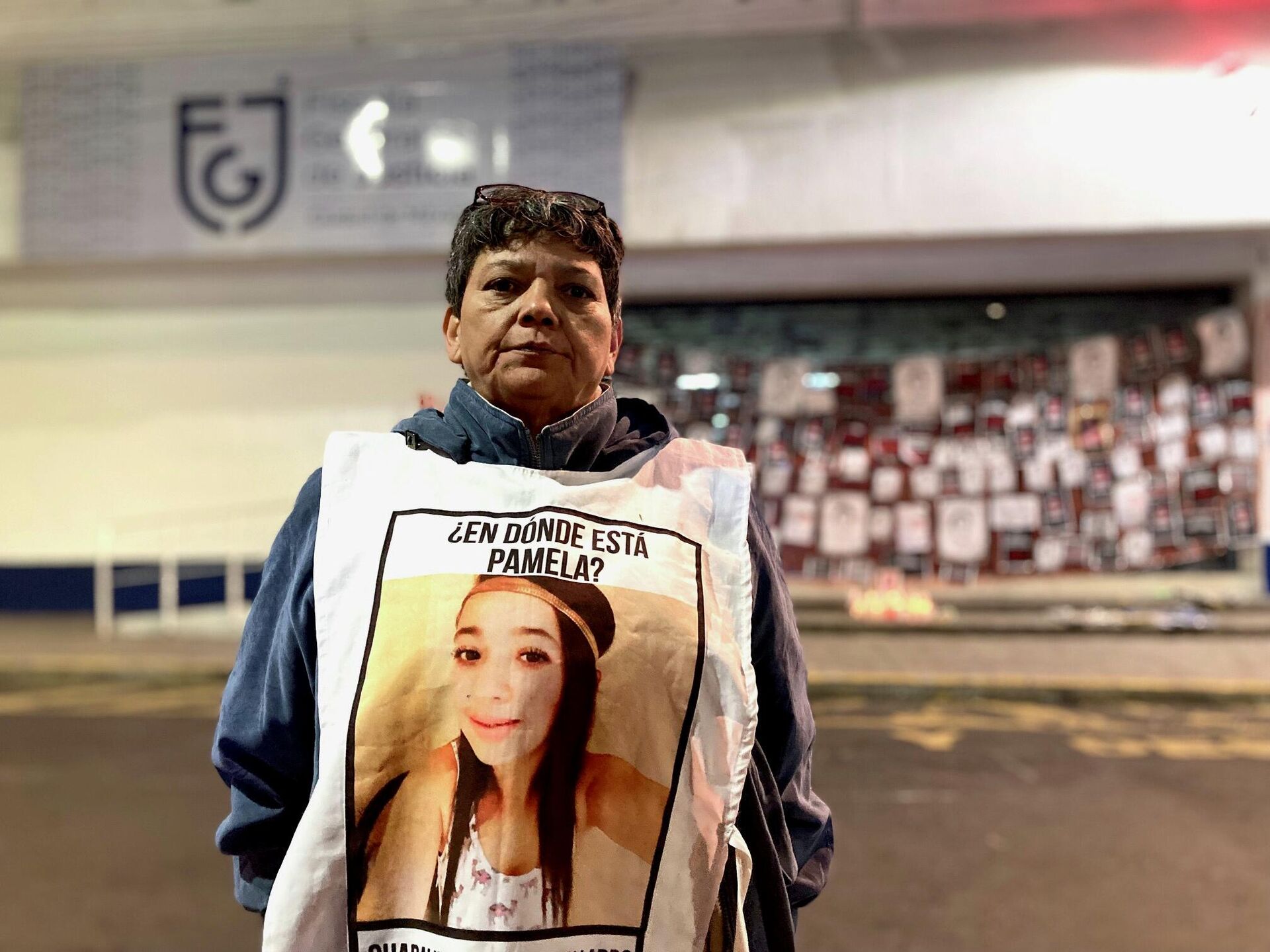 Carmela Volante, madre de Pamela Gallardo Volante, posa para foto frente a la Fiscalía General de Justicia de la Ciudad de México, al cumplirse cuatro años de la desaparición de hija, al sur de la capital mexicana - Sputnik Mundo, 1920, 06.11.2021