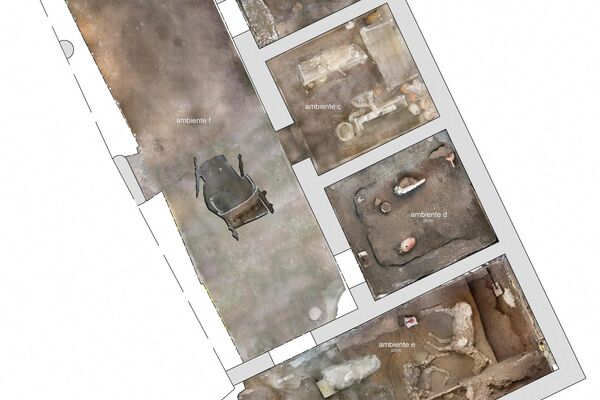 Plano del cuarto de esclavos hallado en Pompeya - Sputnik Mundo