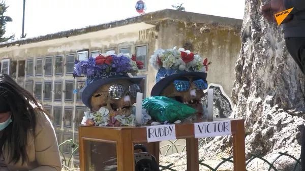 Calaveras inundan las calles de Bolivia por primera vez desde la pandemia en las 'ñatitas' - Sputnik Mundo