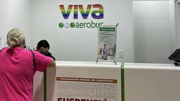Taquilla de Viva Aerobus con sellos de suspensión - Sputnik Mundo