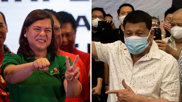 Rodrigo Duterte (dcha.) y su hija Sara Duterte-Carpio (izda.) - Sputnik Mundo