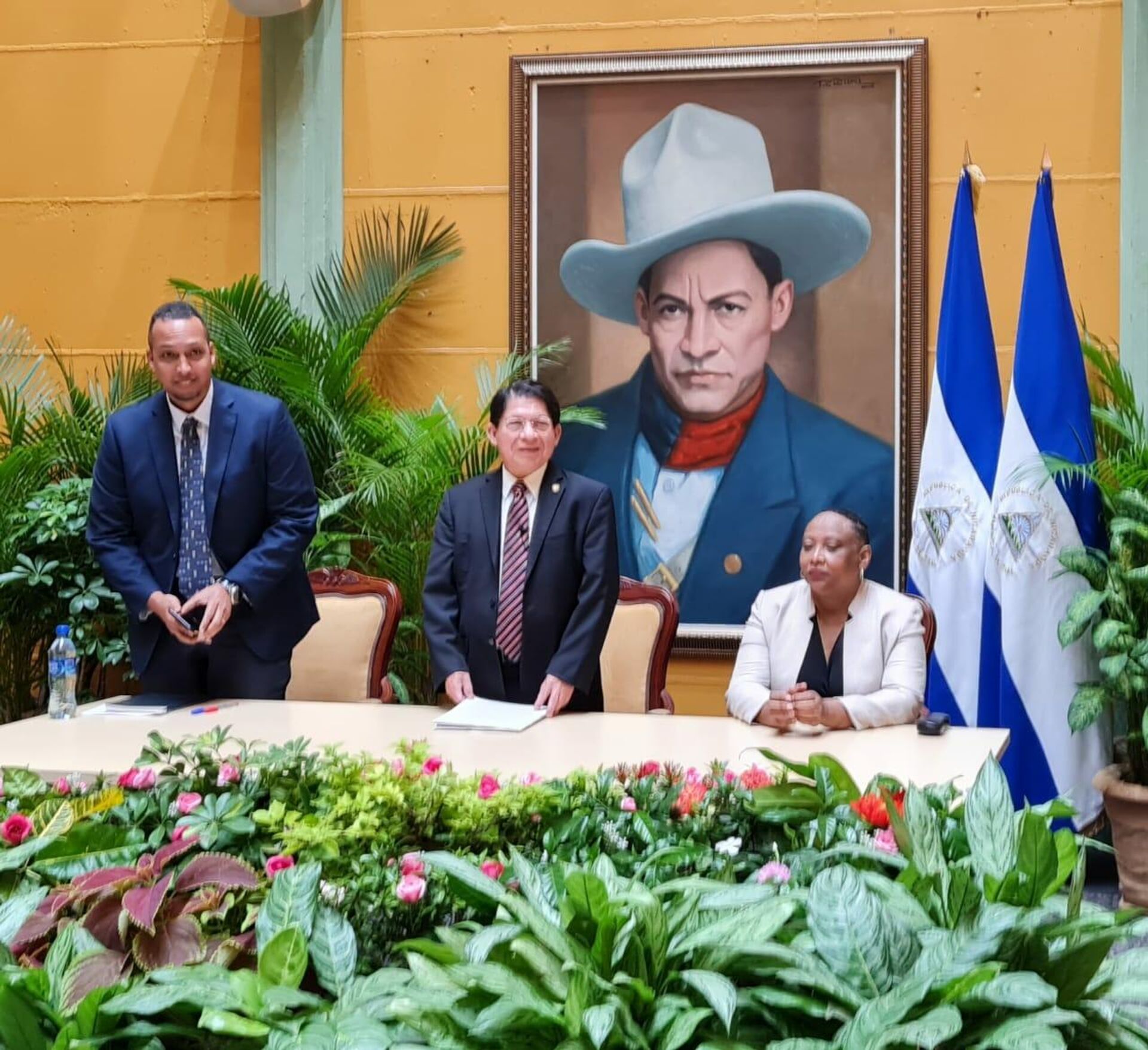 El canciller de Nicaragua, Denis Moncada, durante la conferencia de prensa - Sputnik Mundo, 1920, 19.11.2021